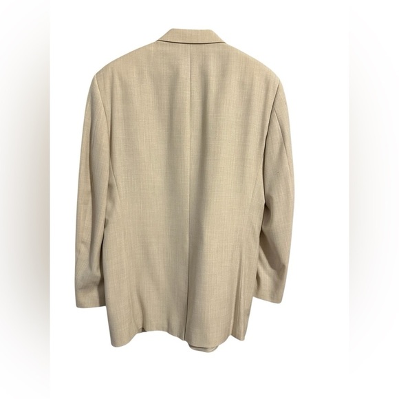 Chaps Mens 2 Button Blazer Sportcoat Sz 42L Cream Linen Style Career Preppy - Picture 4 of 11